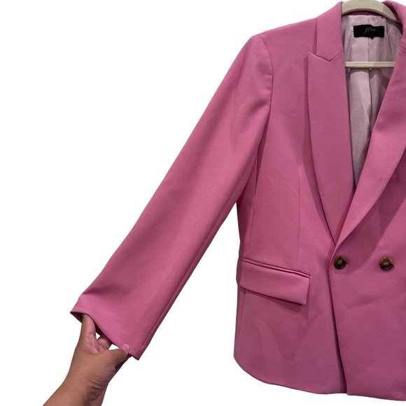 NWOT J. Crew Pink Barbiecore Double Breasted Lapel Blazer Jacket Sz 14 No Sz tag - Picture 3 of 11